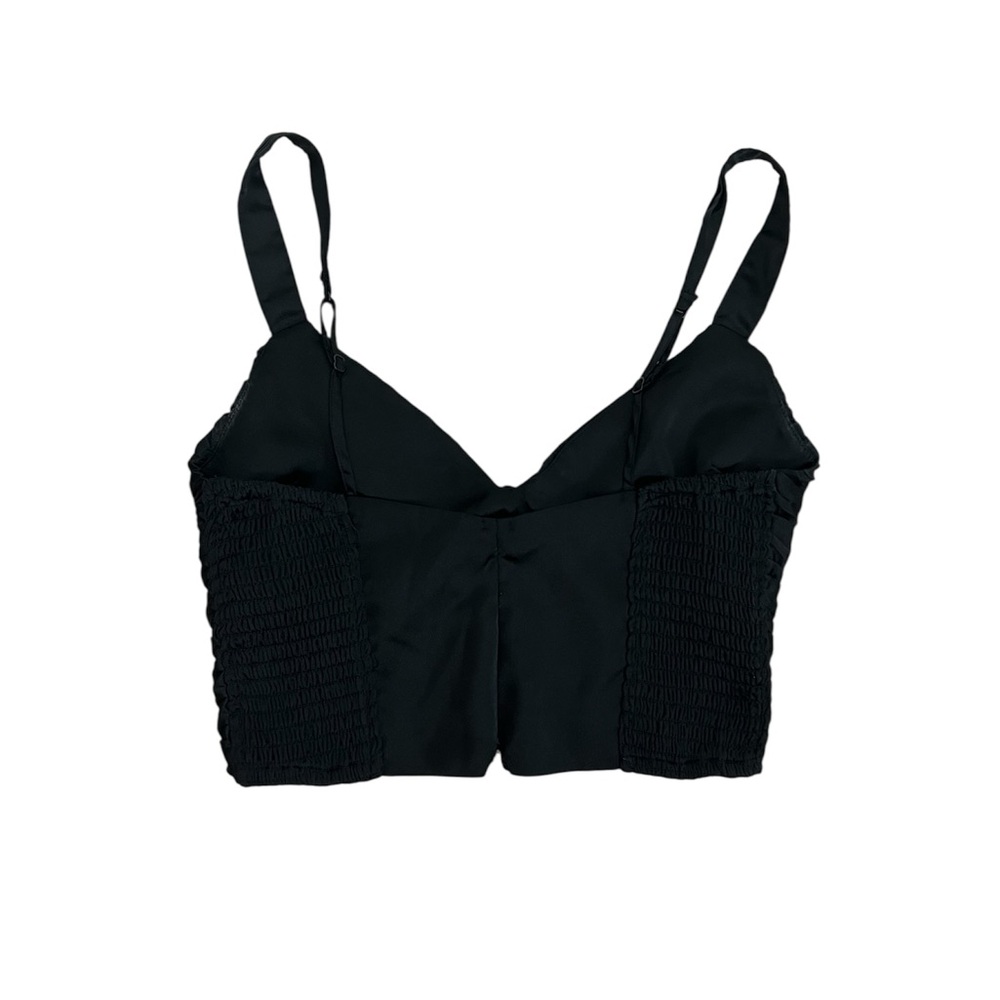 Abercrombie & Fitch Black Pleated Crop Top - Picture 2 of 4